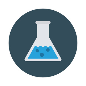 化学实验室瓶平图标矢量插图