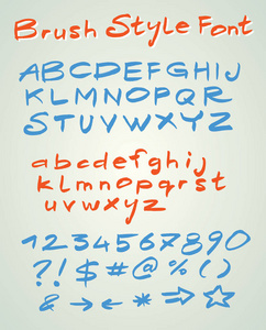 毛笔字体与数字手写书法