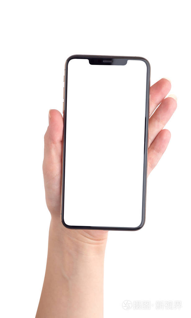 白色背景上新的流行智能手机.