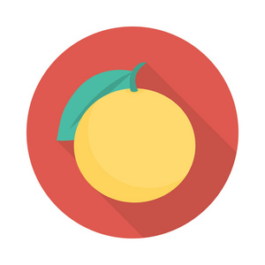 橙色水果平面图标插图