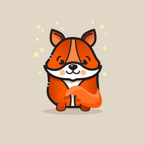 卡通风格的矢量标志设计模板. 标志吉祥物贴纸或徽章包装或儿童商店.