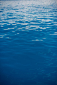 蓝色海洋的纹理。 蓝色湖泊的纹理。 水面。 伊塞克库尔湖。 纯净的海水。 干净的湖面