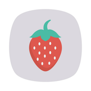 草莓水果平面图标插图