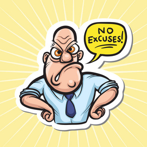 矢量插图卡通动机贴纸没有借口.