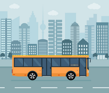 橙色巴士图片-橙色巴士素材-橙色巴士插画-摄图新视界