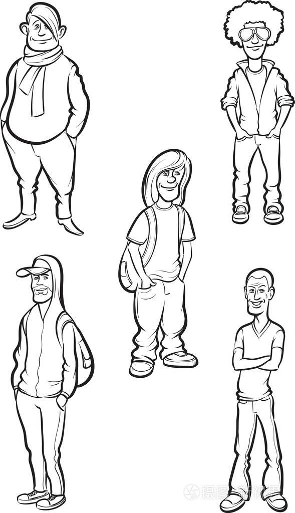 画漫画的现代年轻人