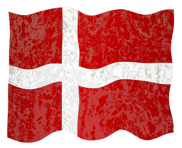 1.丹麦红白相间的国旗飘扬