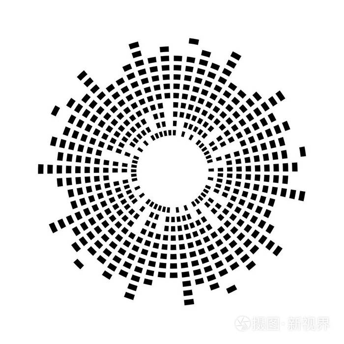 抽象均衡器音乐声波圆圈矢量图标符号.