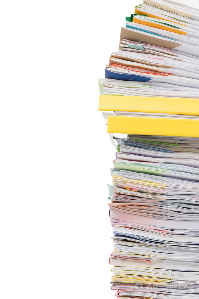 在白底上隔离的一堆商业文件文件照片-正版商用图片14kfgm-摄图新视界