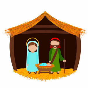 可爱的卡通马槽照片