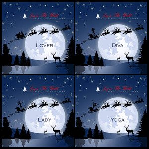 s Sleigh. Christmas Celebration and Party Concept. Vector and Il