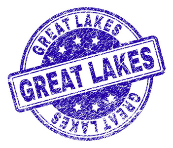 凸起纹理的五大湖邮票印章图片