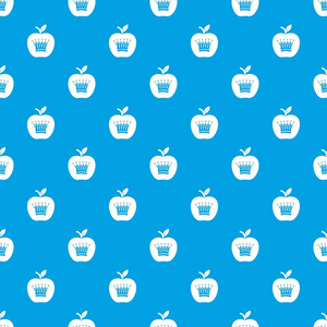 国王苹果模式向量无缝蓝色