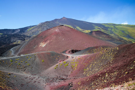 意大利埃特纳火山彩色斜坡景观图片