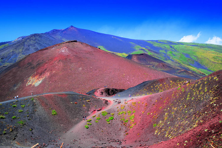 意大利埃特纳火山彩色斜坡景观