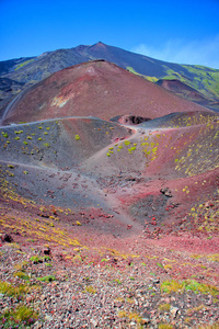 意大利埃特纳火山彩色斜坡景观