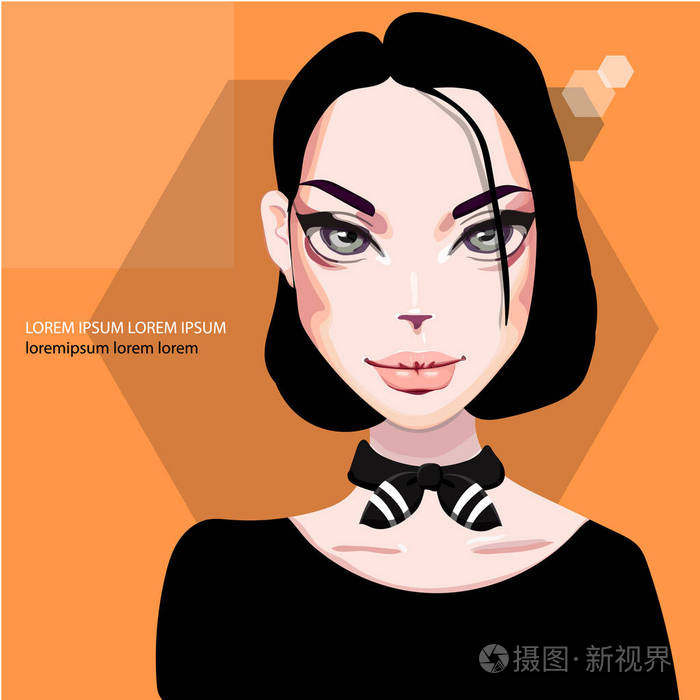 女老板时尚女孩与红色嘴唇在太阳镜女孩老板.