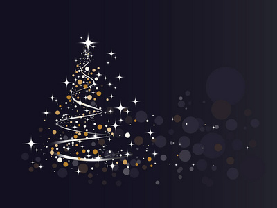 明亮的圣诞树背景。矢量插图
