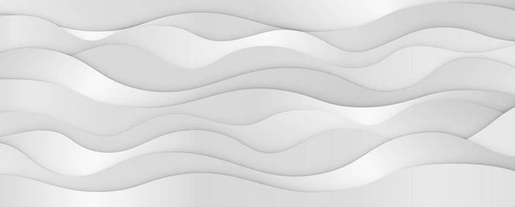 分层纸艺术波浪背景。 金属板的概念。 三维折纸风格设计。 矢量插图