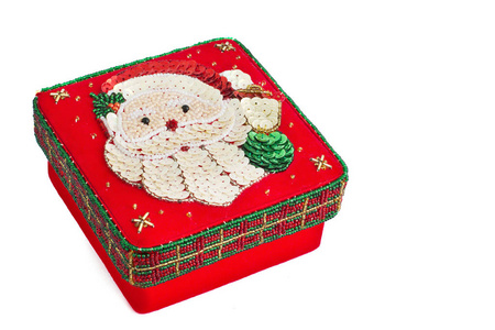 礼品盒。 手工盒子。 圣诞老人