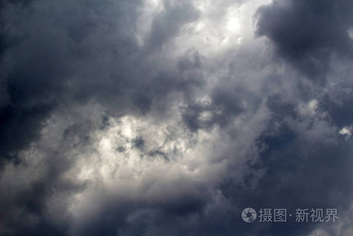 暴风雨前多云的灰色天空