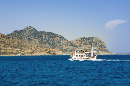 地中海沿岸罗得岛罗得斯希腊的船只之旅