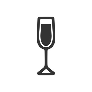 葡萄酒玻璃图标平面