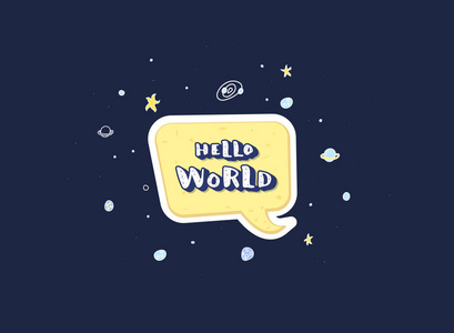 与装饰的 hello word 的向量报价