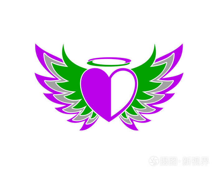 爱心翼自由矢量标志