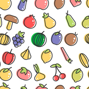 蔬菜水果有机食品无缝隙模式分离白色