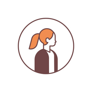 女商人头像简介女办公室工作人员概念女性卡通人物肖像线隔离照片