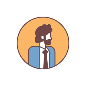 卡通集不同的快乐人头像图标的设计商务人士矢量头像白色衬底上设置扁