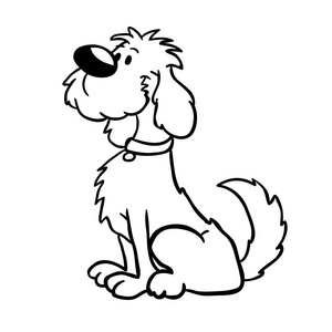 黑白狗卡通插图