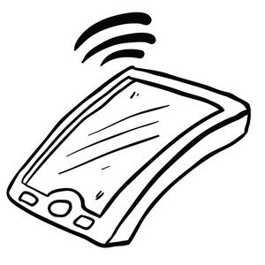 简单黑白手绘卡通手机图片