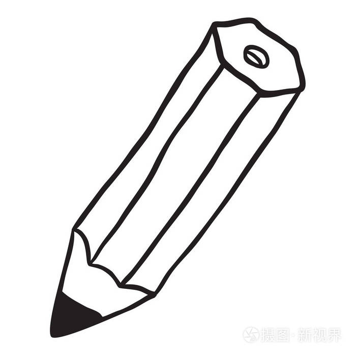 黑白铅笔卡通插图