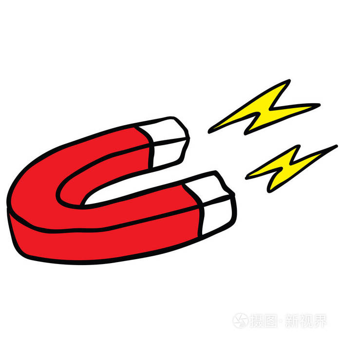磁铁卡通孤立在白色上