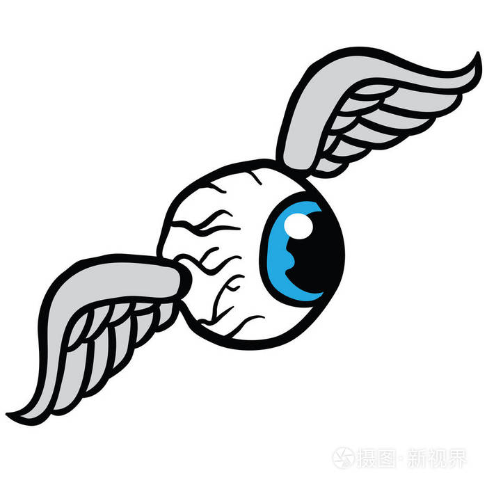 白色的飞眼卡通插图