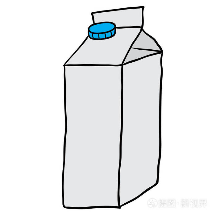 牛奶纸箱手绘卡通插图插画-正版商用图片14lidp-摄图新视界