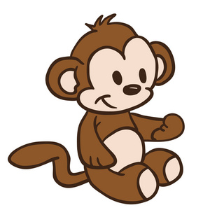 小猴子卡通插图图片