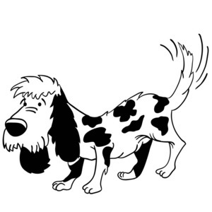 黑白狗卡通插图
