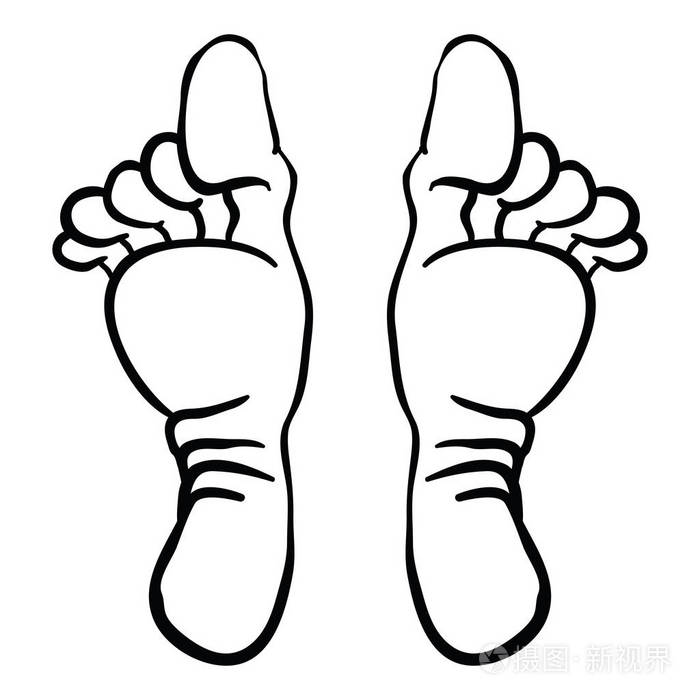 脚卡通插图孤立在白色上