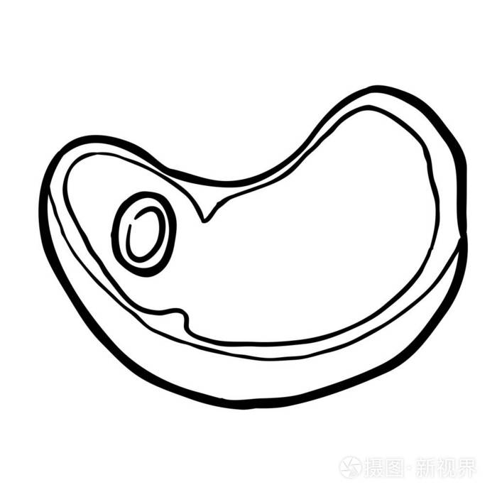 黑白肉插画-正版商用图片14liya-摄图新视界