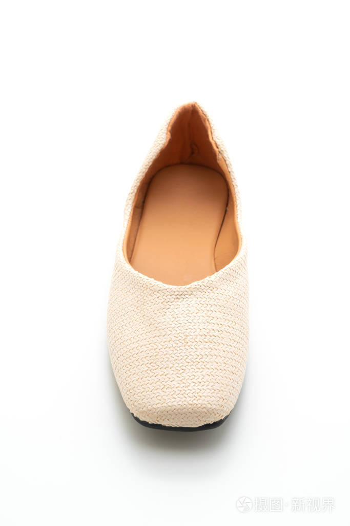 女性和女性平鞋隔离白色背景