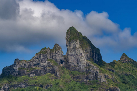 法属波利尼西亚博拉博拉岛泻湖景观全景