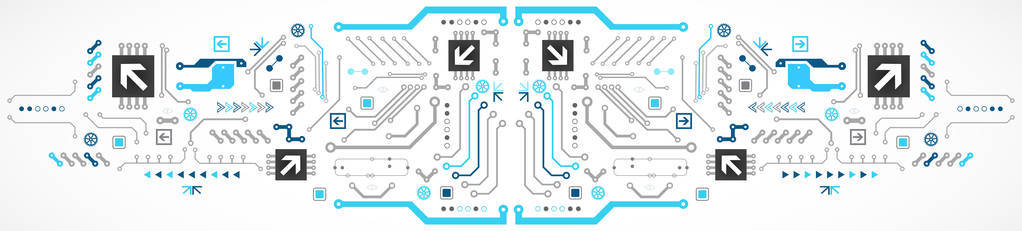 抽象技术电路板。 交流概念