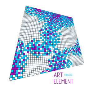 抽象马赛克广场瓷砖艺术插图矢量艺术设计背景与复制空间的文本和标题。 可用于小册子杂志广告横幅海报。