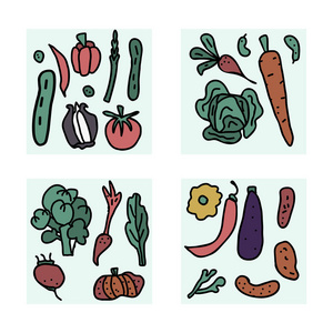 蔬菜涂鸦组合物集图片