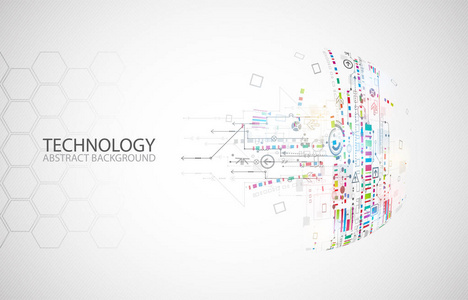 抽象技术半球背景。 全球网络概念。 向量