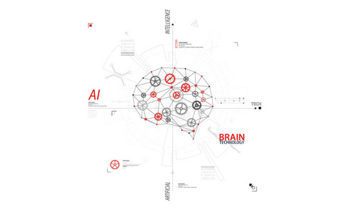 人工智能概念。 技术背景。 矢量科学图示