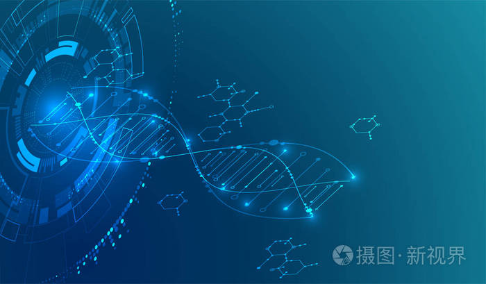 等距科学概念. 抽象dna技术背景. 矢量插图